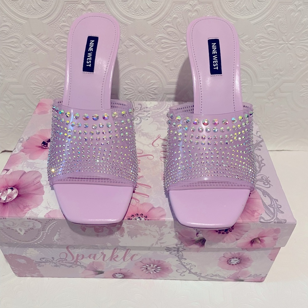Nine West ZipTip3 Lilac Mule High Heel Sandals  Women’s size 8.5 Brand New - Picture 8 of 8